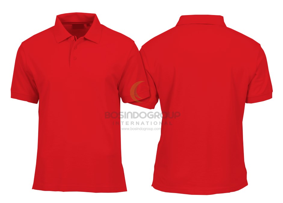 Kaos Polo Lengan Pendek Warna Merah Cabe Polos