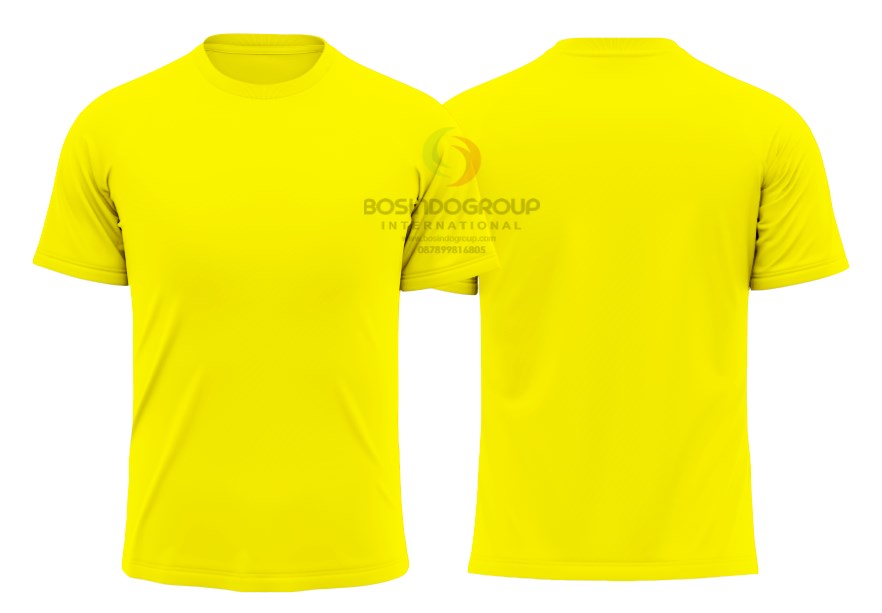 Kaos Polos Kuning Lemon Lengan Pendek Depan Belakang